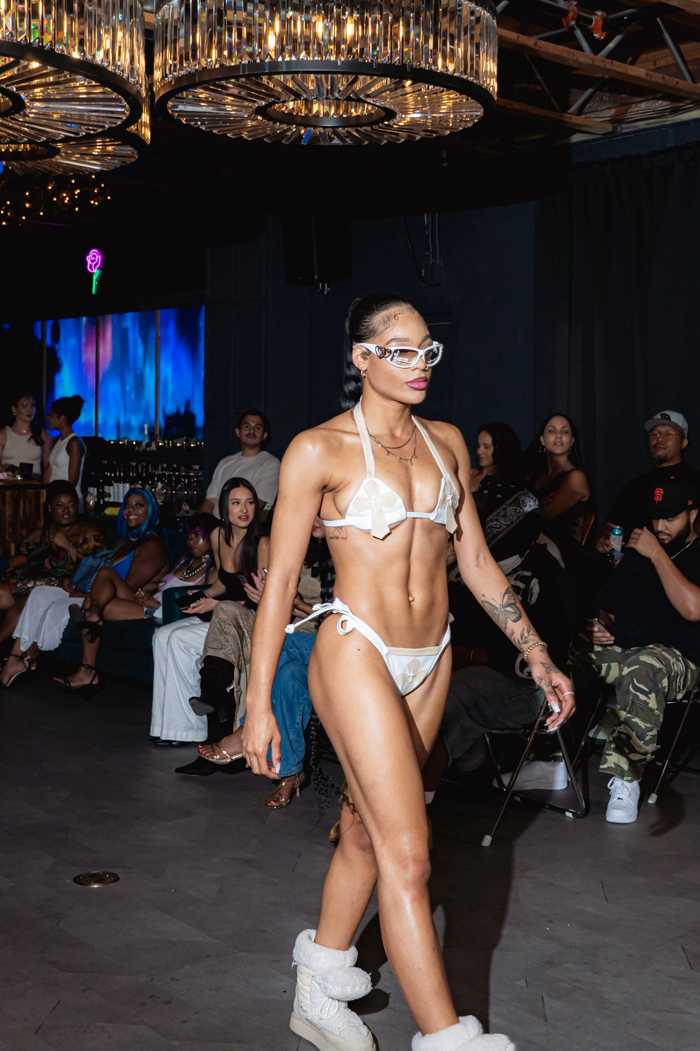 HIGHIEYLS LEATHER BIKINI CROSSES SET